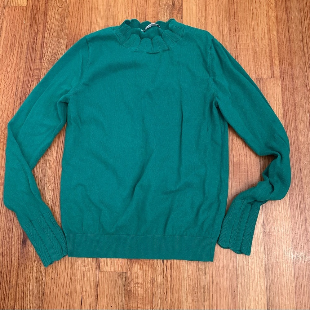 BODEN Hambleden Scallop Edge Sweater in Deep Forest. Size 4 (#2) - Picture 6 of 12
